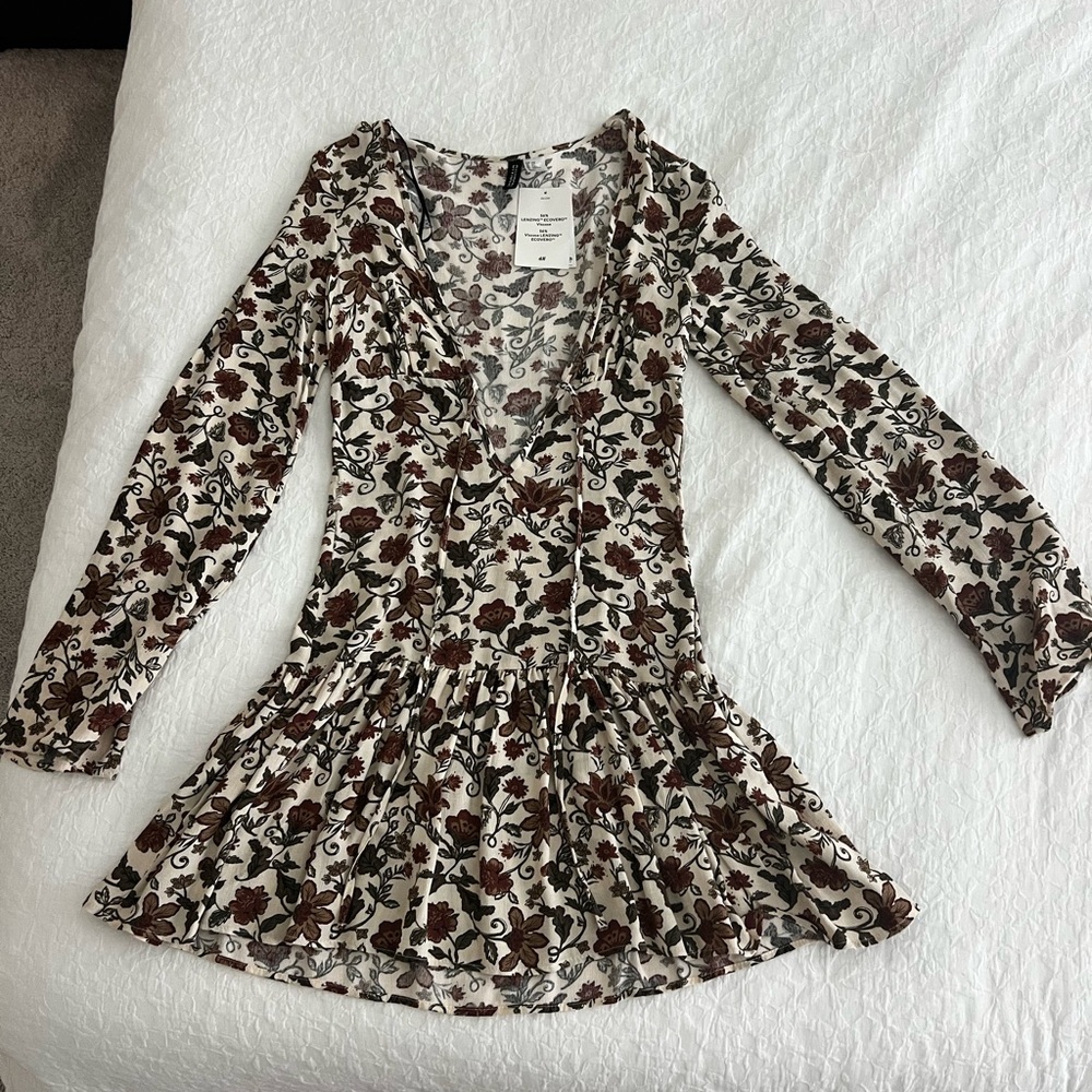 H&M Floral Dress with Long Sleeves